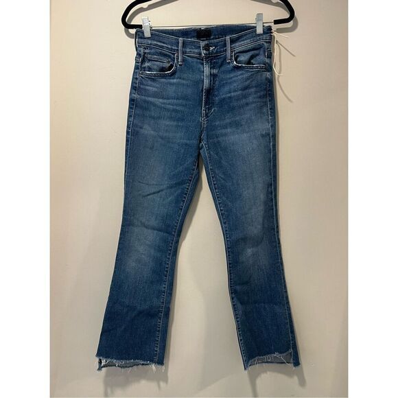 Mother Women's Blue The Insider High Rise Crop Step Fray Bootcut Jeans 27 NWOT - Picture 5 of 12